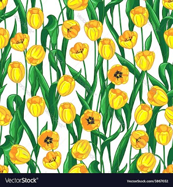  					Yellow tulips pattern vector image														