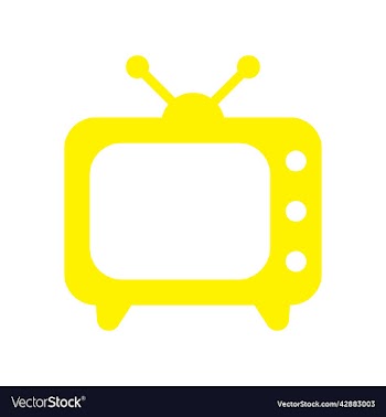 yellow tv or television solid icon