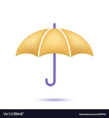 yellow umbrella icon 3d rendering isolated