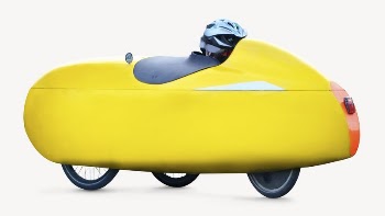 Yellow velomobile collage element psd | Free PSD - rawpixel