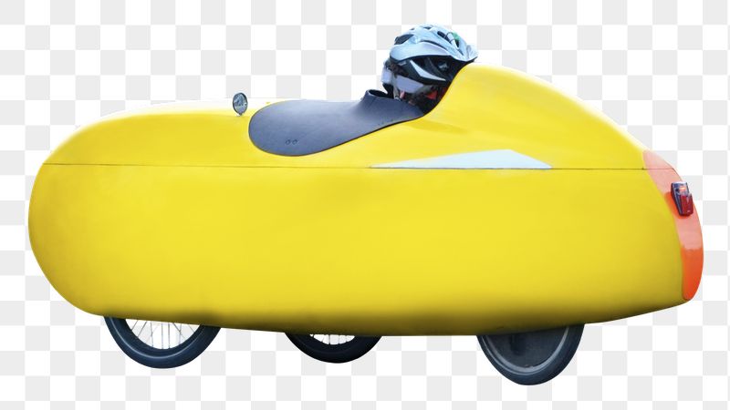 Yellow velomobile png sticker, transparent | Free PNG - rawpixel