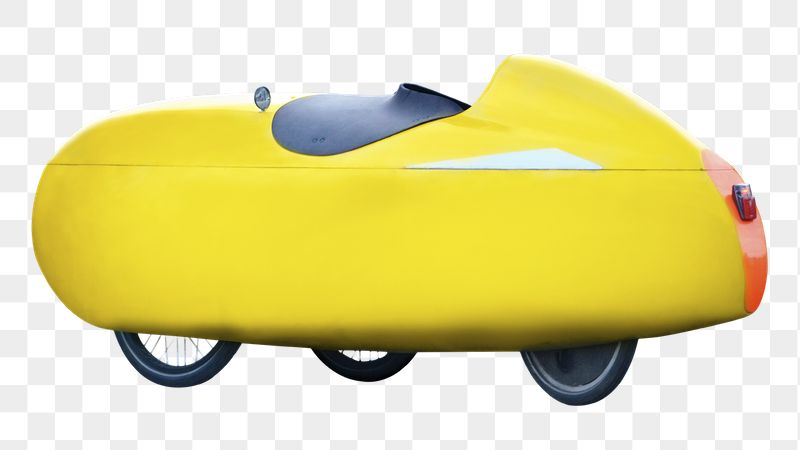 Yellow velomobile png sticker, transparent | Free PNG - rawpixel