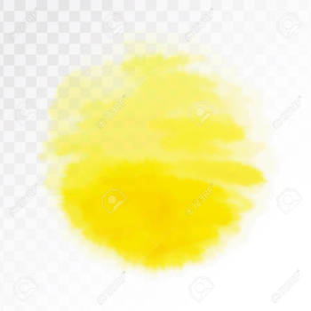 Yellow Watercolor Spot, Isolated On Transparent Background. Vector ...