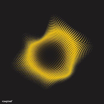 Yellow wavy halftone badge on black backgroun.. | Free stock vector - 542630