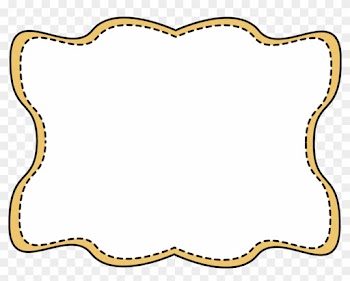 Yellow Wavy Stitched Frame - Cute Border Black And White