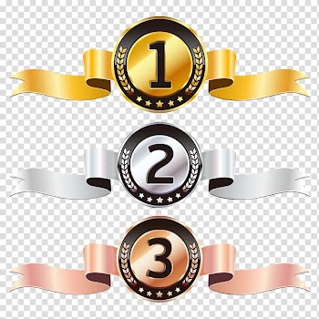 Yellow, white, and pink ribbons, prize transparent background PNG clipart