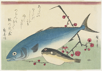 Yellowtail, Blowfish, and Plum BlossomsOriginal | Free Photo - rawpixel