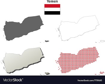 Yemen outline map set vector image