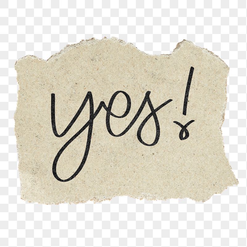 Yes! png word sticker, ripped | Free PNG - rawpixel