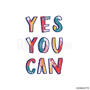 Yes you Can motivational phrase written with cool calligraphic font isolated on white background