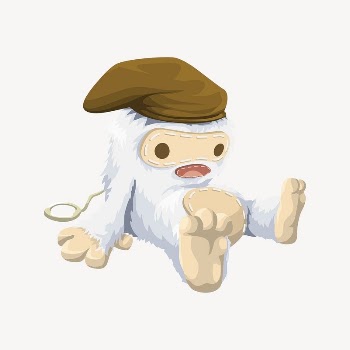 Yeti, pull string doll clipart, | Free Vector - rawpixel