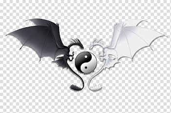 Yin and yang Chinese dragon Emoji, yin yang transparent background ...