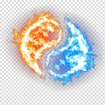 Yin Yang illustration, The Ball Challenge Flame Light, Yin Yang Tai Chi Fire HD transparent background PNG clipart