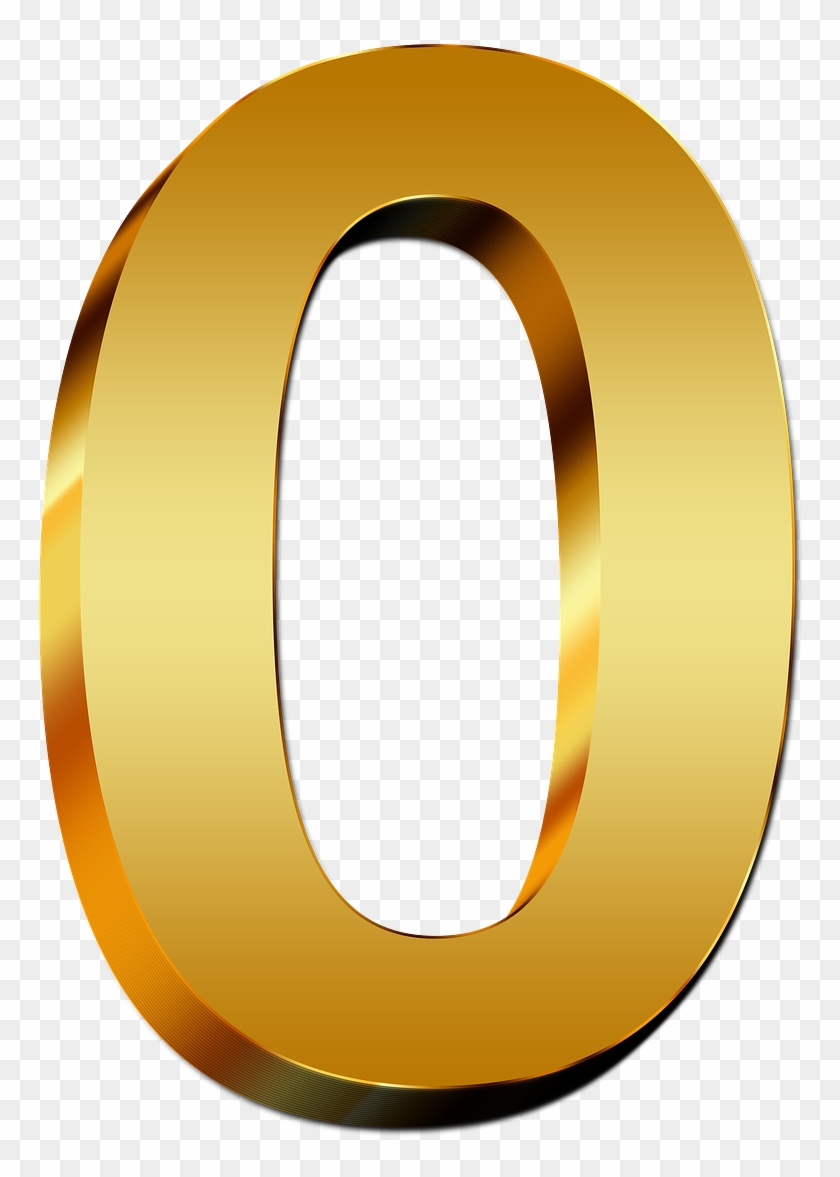 Yükle 3d Numbers - Gold Number 0 Png