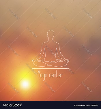 Yoga center line logo vector image