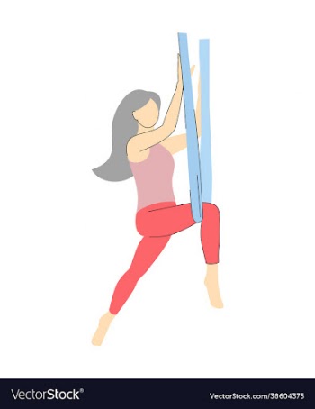 yoga fly fitness girl in hammock