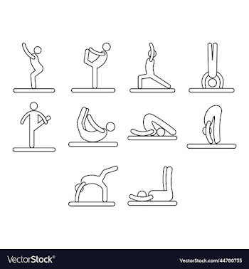 yoga icon set