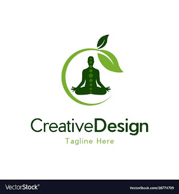 Yoga leaf chakra naturally creative business logo vector image