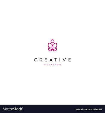 Yoga leaf creative line business logo design vector image