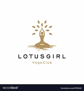 Yoga logo design woman meditation in lotus flower vector image