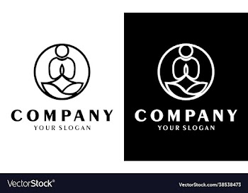 yoga logo ideas icon thin linear guru outline