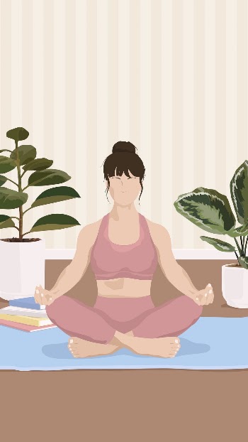 Yoga & meditation iPhone wallpaper, | Free Photo Illustration - rawpixel
