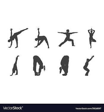 yoga silhouettes set