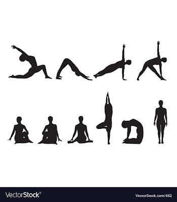 Yoga silhouettes vector image