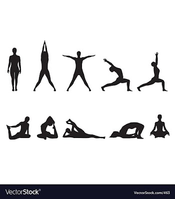 Yoga silhouettes vector image
