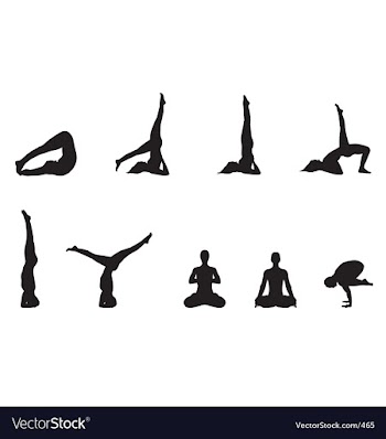 Yoga silhouettes vector image