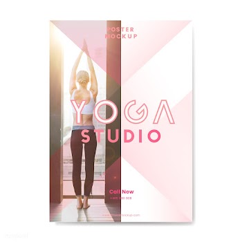 Yoga studio promotional poster vector | Free stock vector - 533076