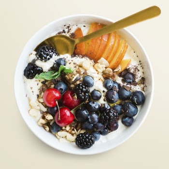 Yogurt bowl on cream background, | Free Photo - rawpixel