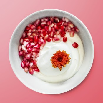 Yogurt with pomegranate in a bowl, | Free PSD - rawpixel