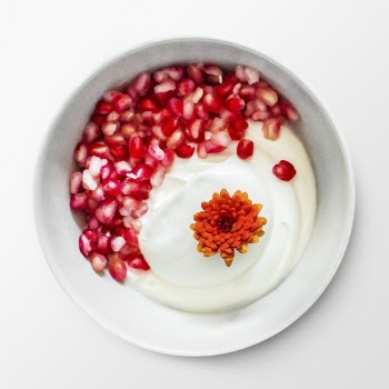 Yogurt with pomegranate in a bowl, | Free PSD - rawpixel