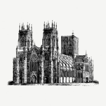 York cathedral collage element, vintage | Free PSD - rawpixel