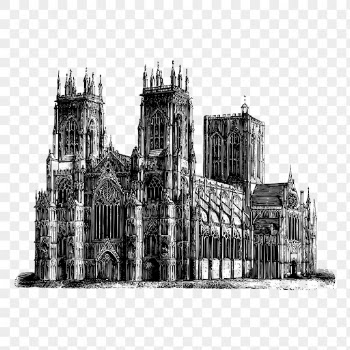 York cathedral png sticker vintage | Free PNG - rawpixel