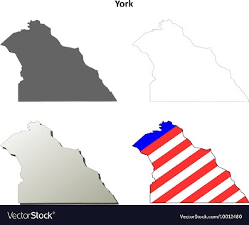 York Map Icon Set vector image