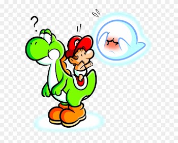 Yoshi And Baby Mario With Boo By Jamesmantheregenold - Yoshi Y Baby Mario Png
