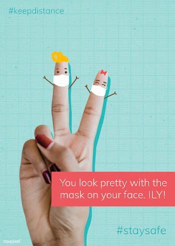 You look pretty with the mask on your face social template vector | Free  vector - 2315058