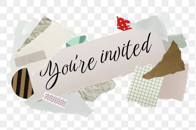 You're invited png word sticker | Free PNG - rawpixel