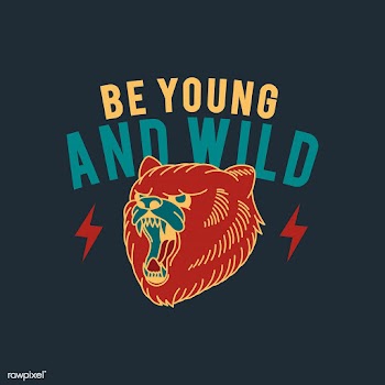 Young and wild slogan vector | Free stock vector - 517042