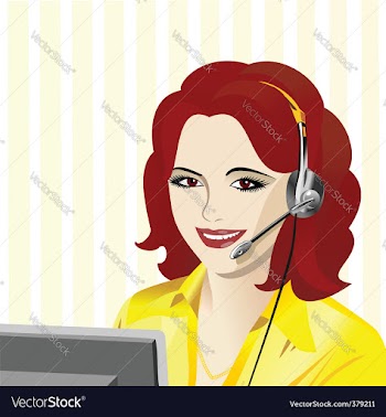  					Young beautiful girl telephone operator vector image														