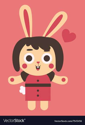 Young Bunny Girl In Love vector image