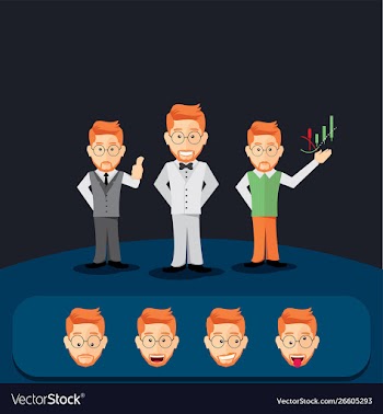Young businessman shirt tuxedo trader face vector image
