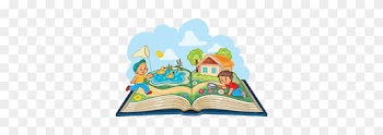 Young Children Studying Nature As An Open Book, Reading, - Young Children Studying Nature As An Open Book, Reading,