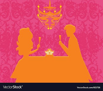 Young couple flirt and drink champagne vector image