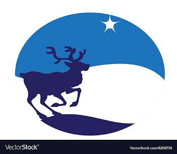 Young deer blue vector image
