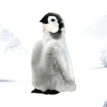 Young emperor penguin in the snow watercolor .. | Free stock vector - 489317