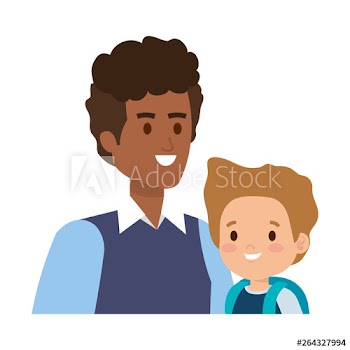 young father with son characters