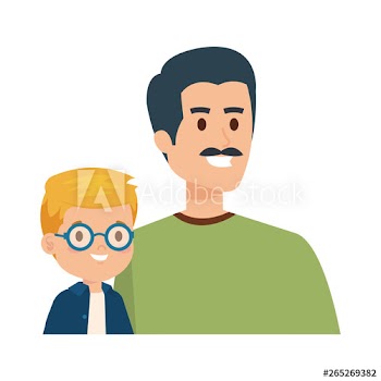 young father with son characters